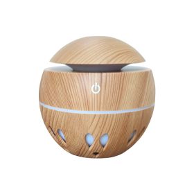 USB Aroma Essential Oil Ultrasonic Cold Steam Diffuser Air Humidifier Purifier 7 Color Change LED Night Light for Home Office (Option: 1 Shallow wood)