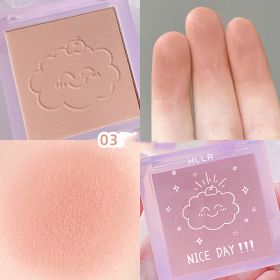 Matte Soft Fog Powder Blusher Rouge Makeup (Option: Cream apricot)