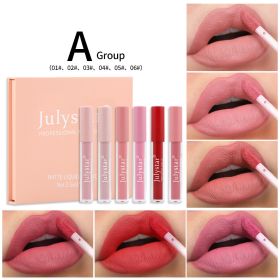 Matte Matte Lip Glaze Suit Non Stick (Option: 9701026MA-2.5mlx6pcs)